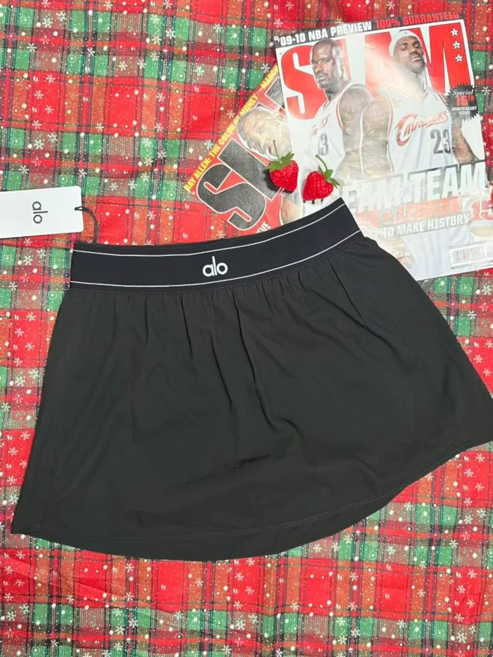 🍓🍓Brand New Alo Yoga Match Point Tennis Skirt Black Classic Style